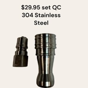 Stainless steel quick connect set.