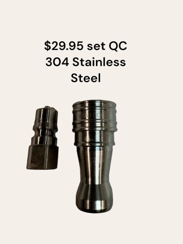 Stainless steel quick connect set.