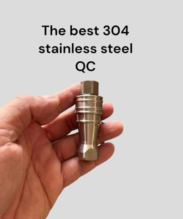 Stainless steel quick connect fitting.