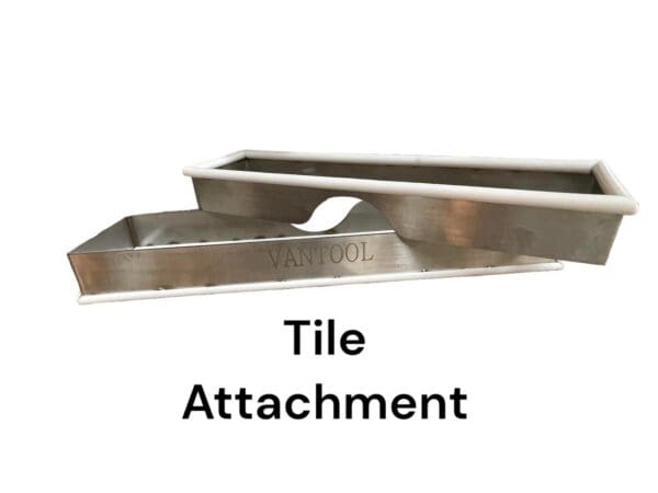 Stainless steel tile drain attachment.