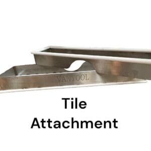 Stainless steel tile drain attachment.