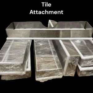 Stainless steel tile attachment trays.