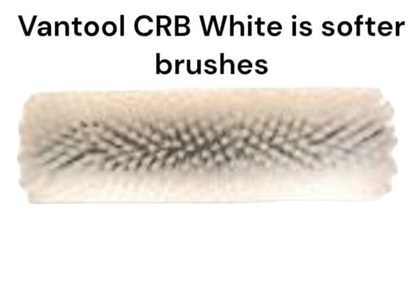 White Vantool CRB soft paintbrush bristles.