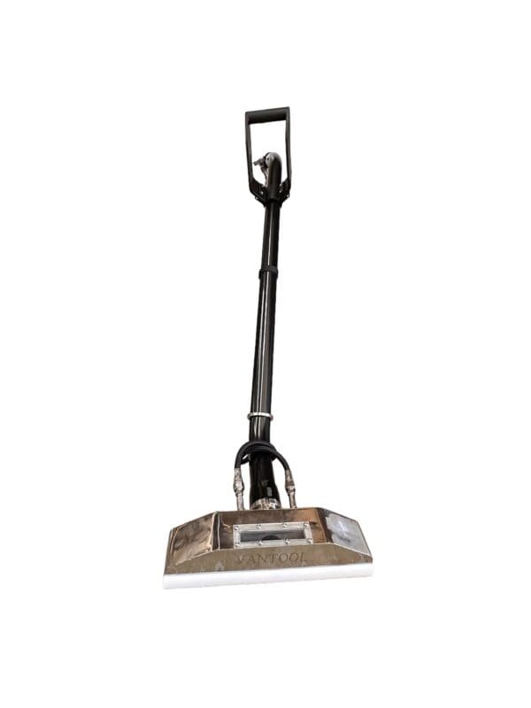 Black and silver floor cleaning tool.