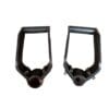 Two black metal handles with screws.