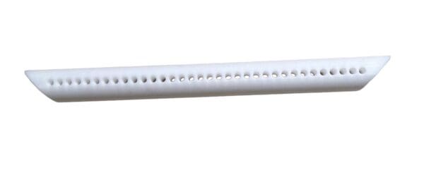 White plastic tube with holes.