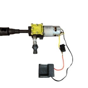 Electric water pump with wires and switch.