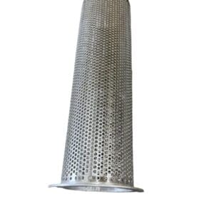 Stainless steel perforated cylinder filter.