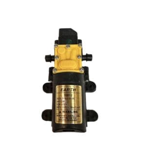 Black and yellow electric water pump.