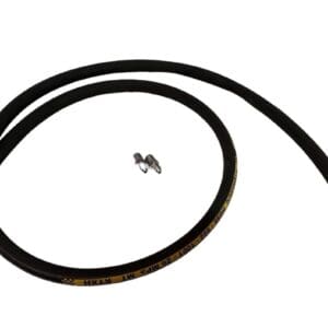 Black hydraulic hose with fittings.