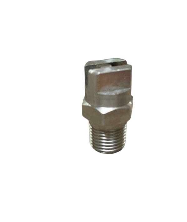 Stainless steel flat spray nozzle.