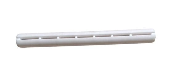 White plastic tube with holes.