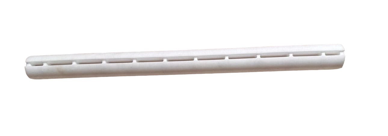 White plastic tube with slots.