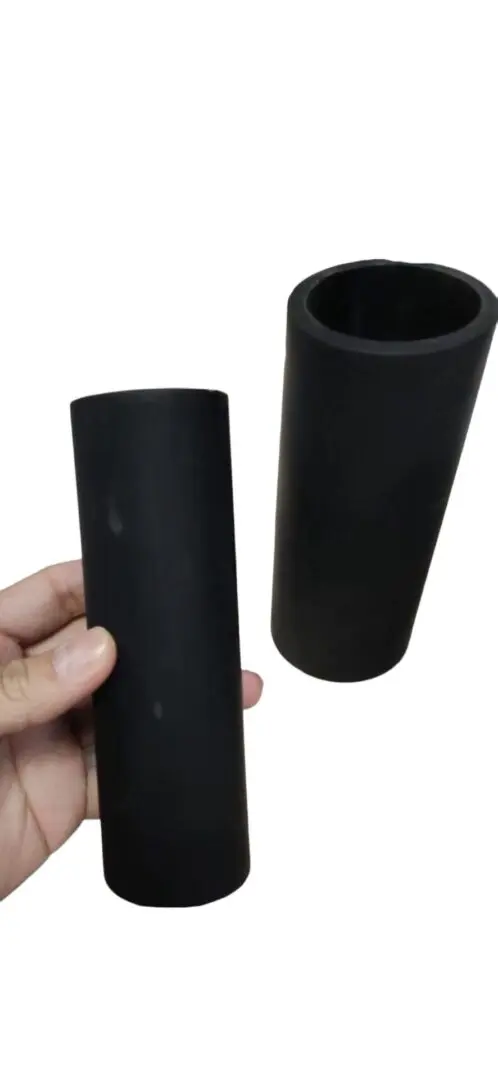 Two black rubber cylindrical tubes.